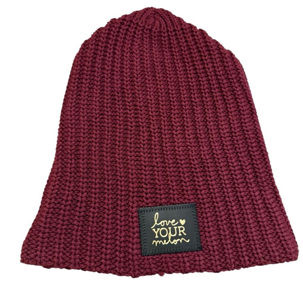 Love Your Melon 100% Cotton Burgundy Knit Winter Hat Excellent Condition- OS